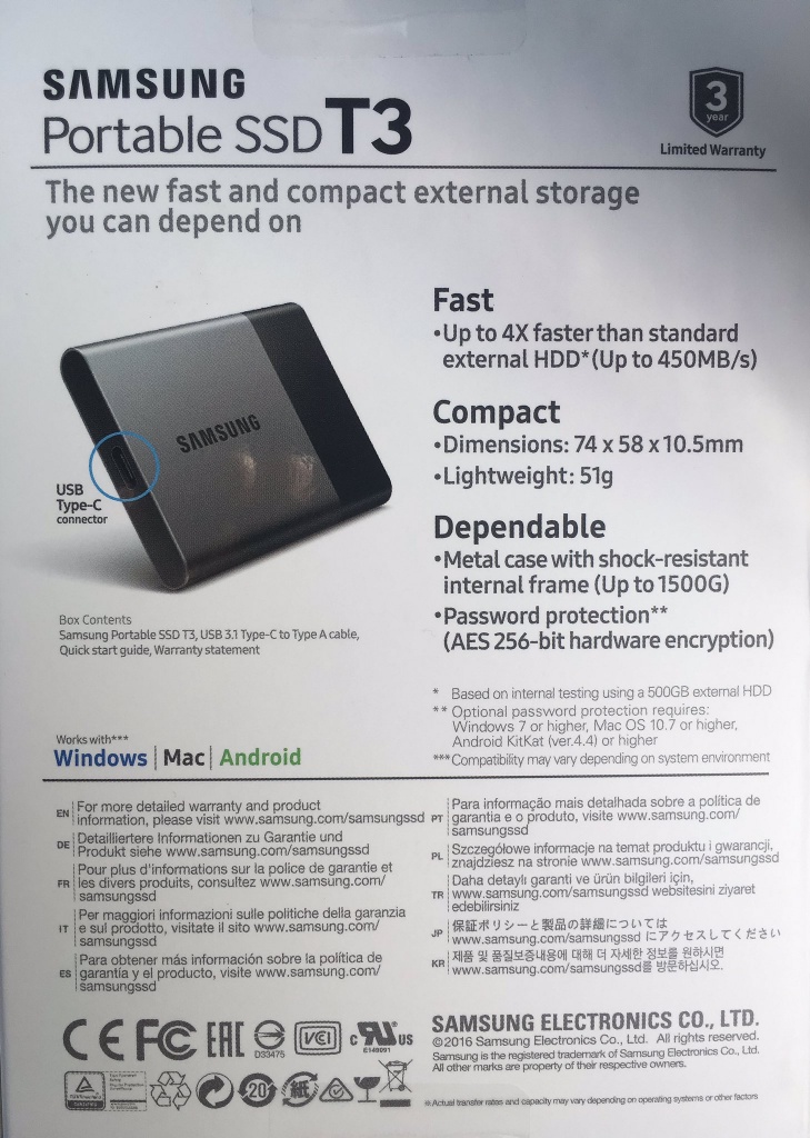 Samsung T3 Portable SSD